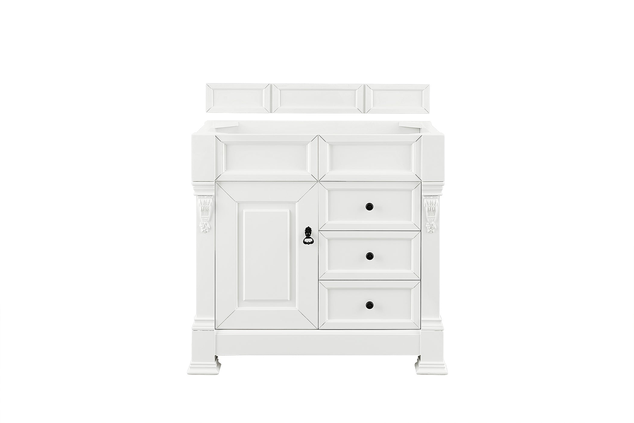Brookfield 36-Inch Bright White Single Bathroom Vanity with Sink - Modern Bathroom Storage Solution for Small Spaces & Powder Rooms