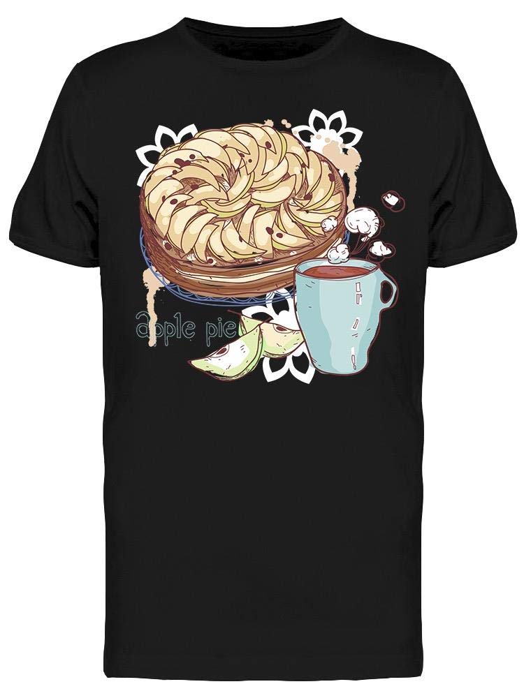 Apple Pie and A Cup of Tea Graphic T-Shirt for Men - Casual Cotton Tee for Relaxing, Weekend Wear & Coffee Dates