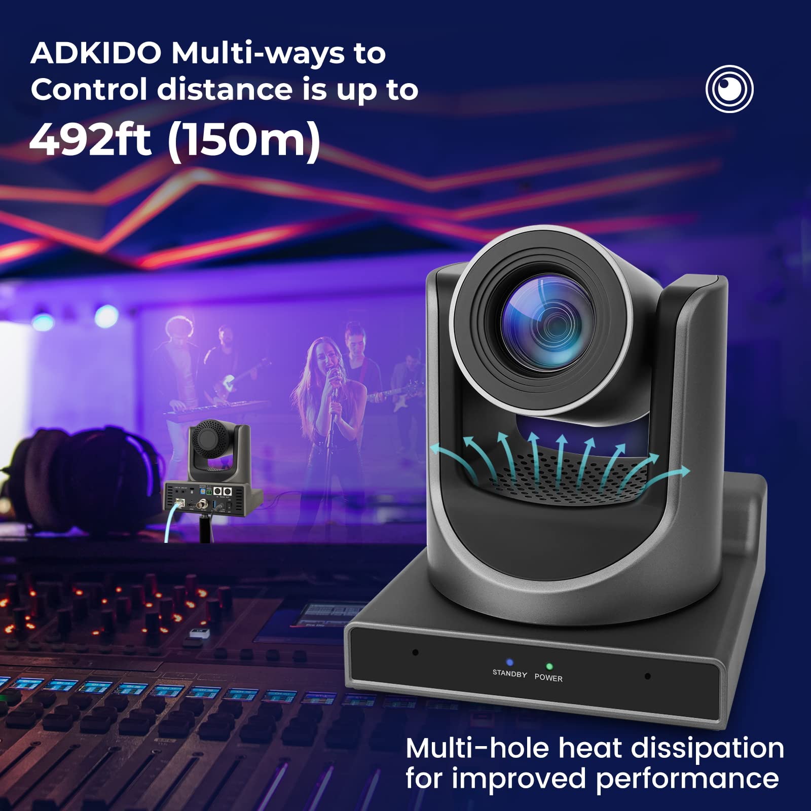 4K PTZ Camera with 20X Optical Zoom - SDI & IP Live Streaming, POE, 3G-SDI/USB Dual Output - Professional Video Conference Camera for Church, School, Studio & Live Events (Ideal for Worship Services, Online Classes & Webinars)