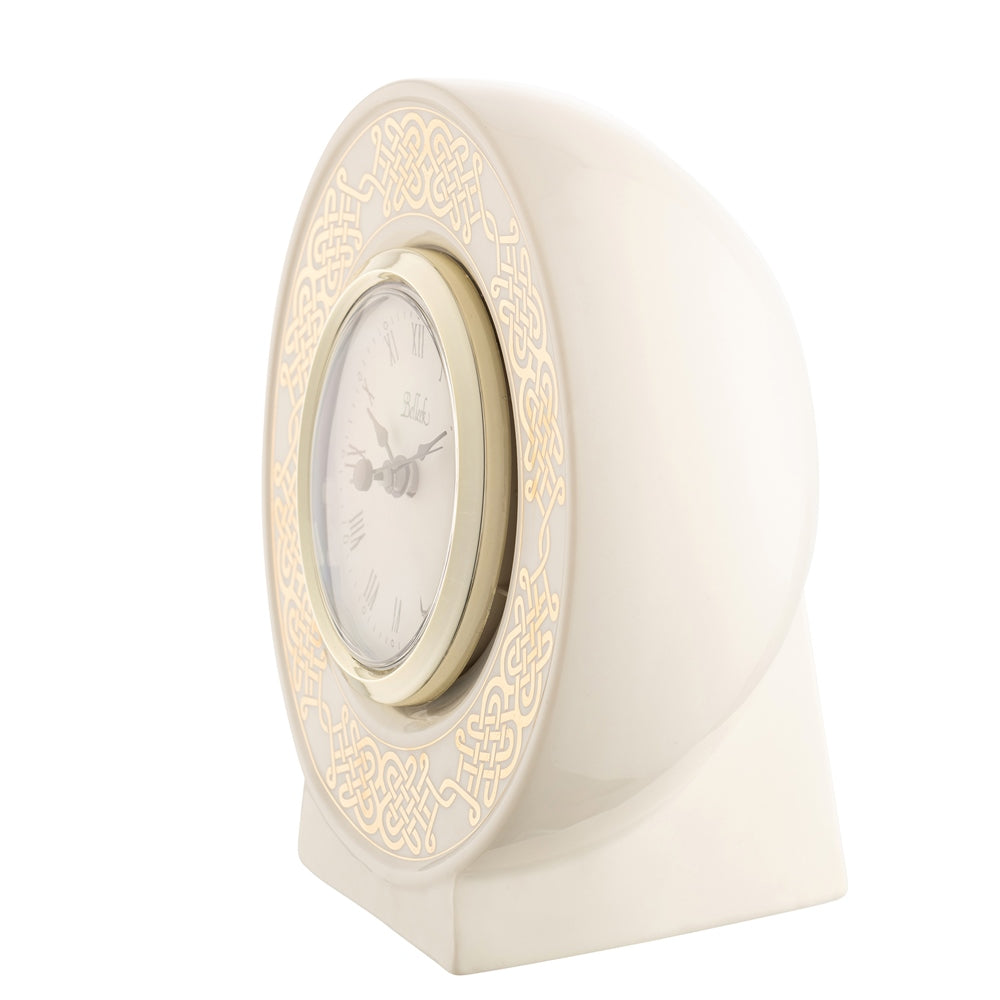Belleek Classic Celtic Gold Wall Clock - Elegant Irish Home Decor for Living Room, Kitchen, or Office