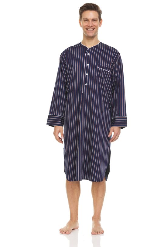 Premium Redwood Tencel Men's Nightshirt - Ultra Soft Sleepwear for Men - Breathable Loose Fit Nightgown - Perfect for Summer Nights & Lounge Wear