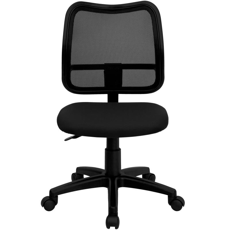 FLASH Mid Back Black Mesh Swivel Task Office Chair - Ergonomic Adjustable Height Computer Desk Chair for Home & Office Use - Perfect for Long Hours of Work or Gaming