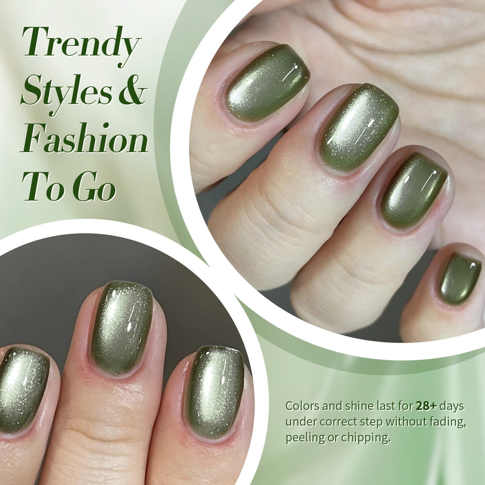 Green Cat Magnetic Gel Polish MY41 Dark Emerald 15ml - Professional Nail Art Gel for Salon & Home Manicure - Perfect for Special Occasions & Everyday Wear