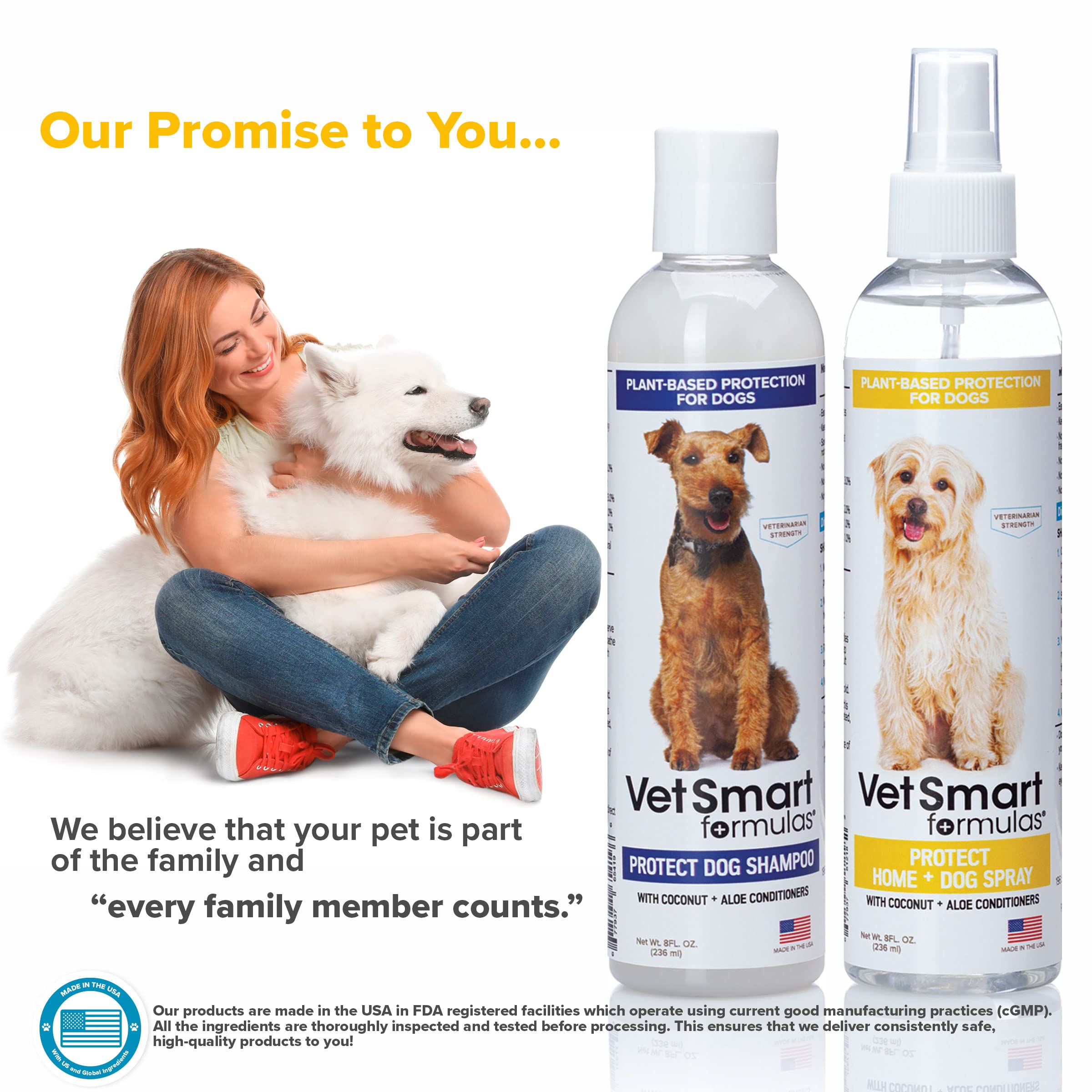Natural Dog Shampoo & Spray for Itchy Skin Relief - Plant-Based Formula with Essential Oils to Stop Scratching & Hot Spots | Made in USA | Perfect for Bath Time & Allergy Relief