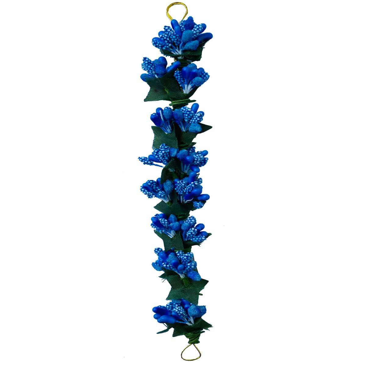 GuruEmbelish Artificial Flower Hair Gajra - Blue Floral Bun Juda Hair Accessories for Women & Girls (Pack of 1) | Perfect for Weddings, Parties & Festive Occasions