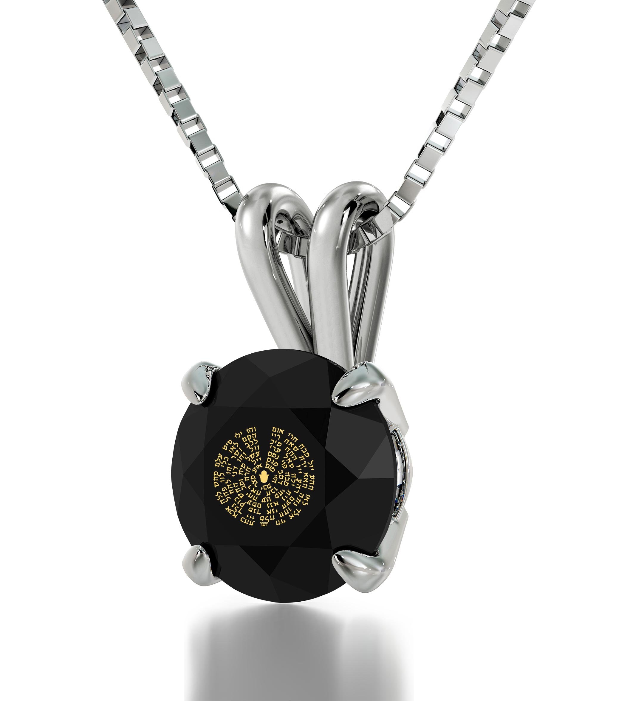 72 Names Kabbalah Sterling Silver Necklace with 24K Gold Plating & CZ Stones - Spiritual Protection & Elegant Jewelry for Daily Wear