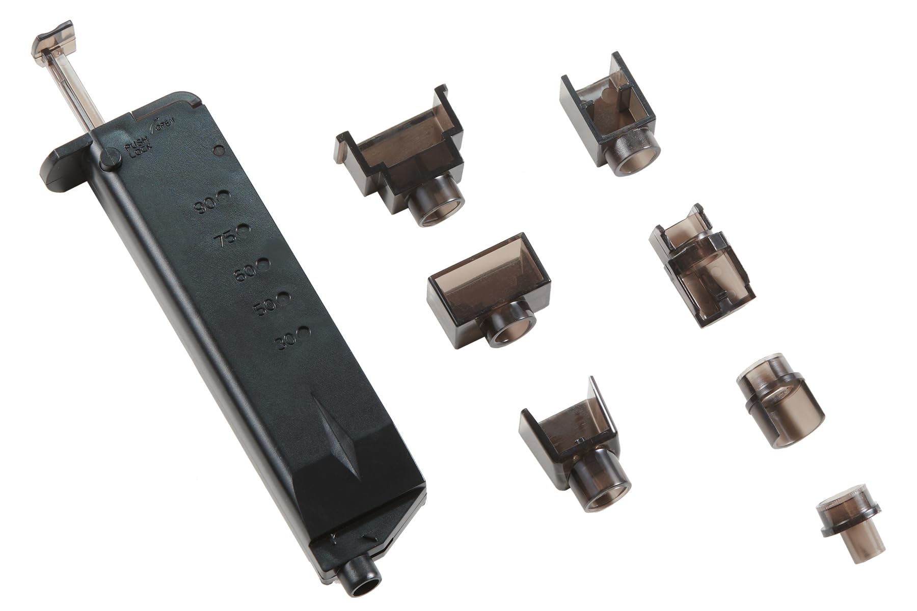 Lancer Tactical 7 Adapters Airsoft BB Speedloader - Compatible with Mid & Low Cap Mags, Pistol & M4 Magazines - Perfect for Airsoft Battles & Training Sessions