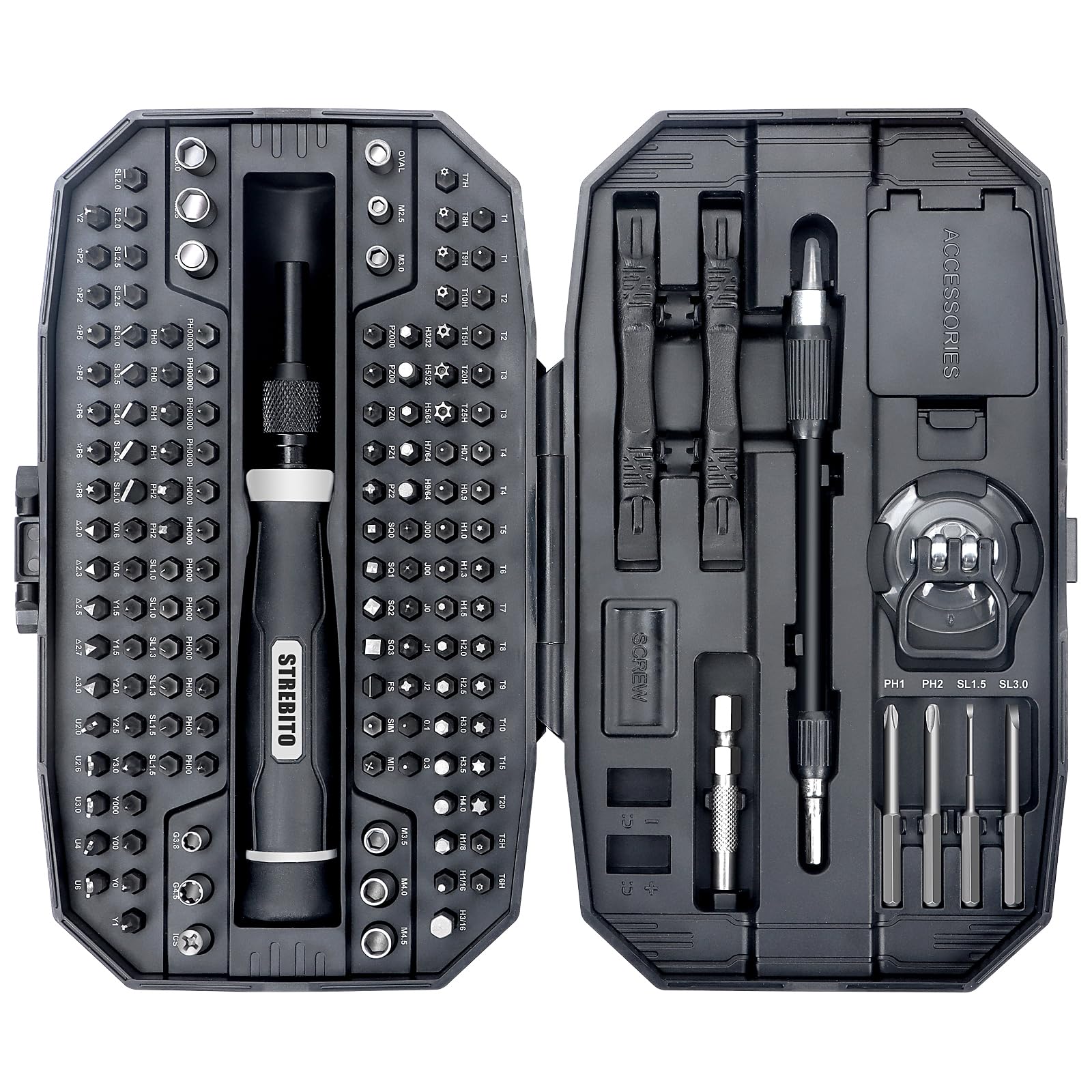 STREBITO 153-in-1 Precision Screwdriver Set with 140 Magnetic Bits - Professional Electronics Repair Kit for iPhone, MacBook, PC, PS5, Game Controllers, Smartphones & Watches - Perfect for DIY Repairs, Home Maintenance & Tech Enthusiasts