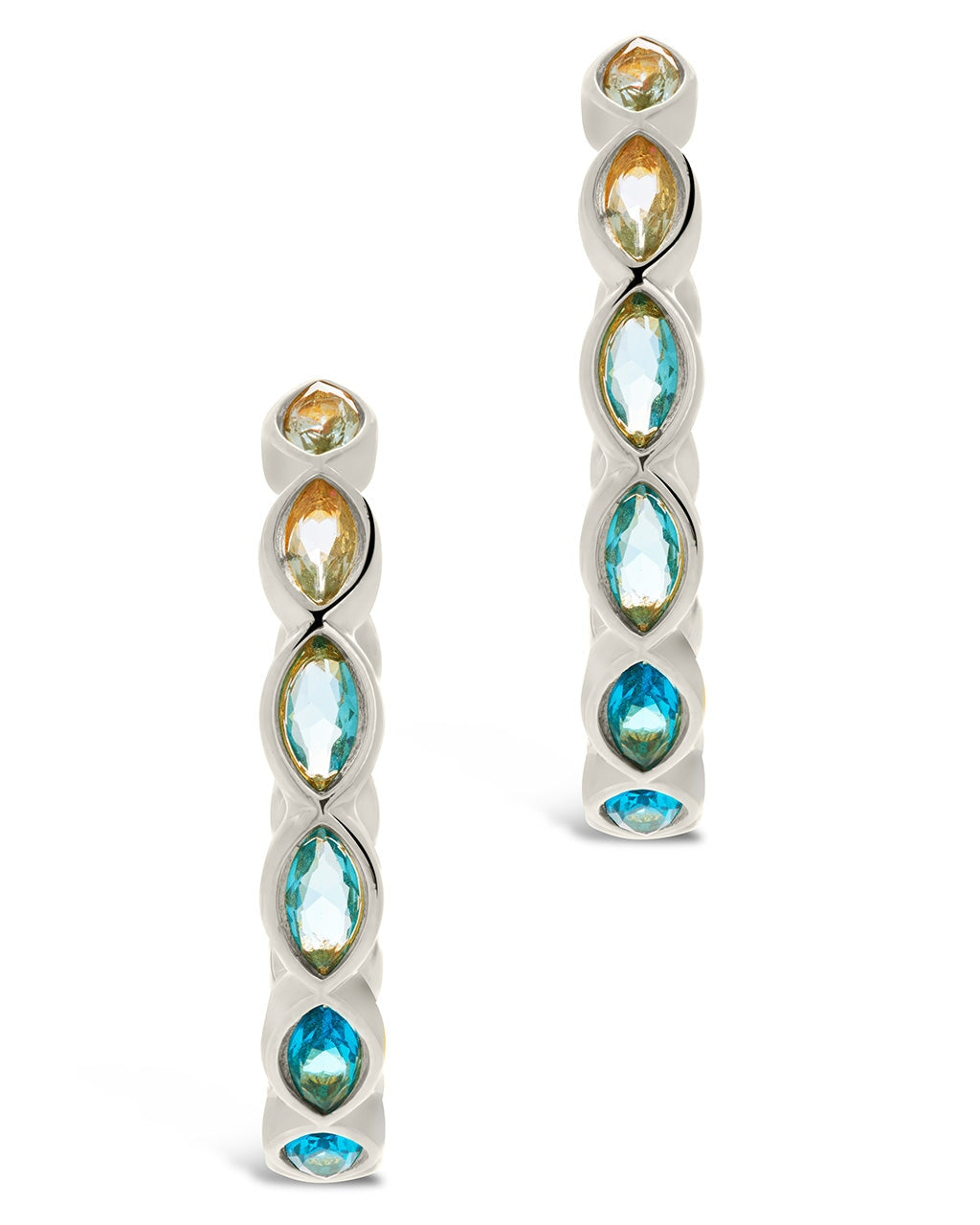 Naomi Multicolored CZ Hoop Earrings for Women - Fashion Cubic Zirconia Jewelry for Party, Wedding & Everyday Wear