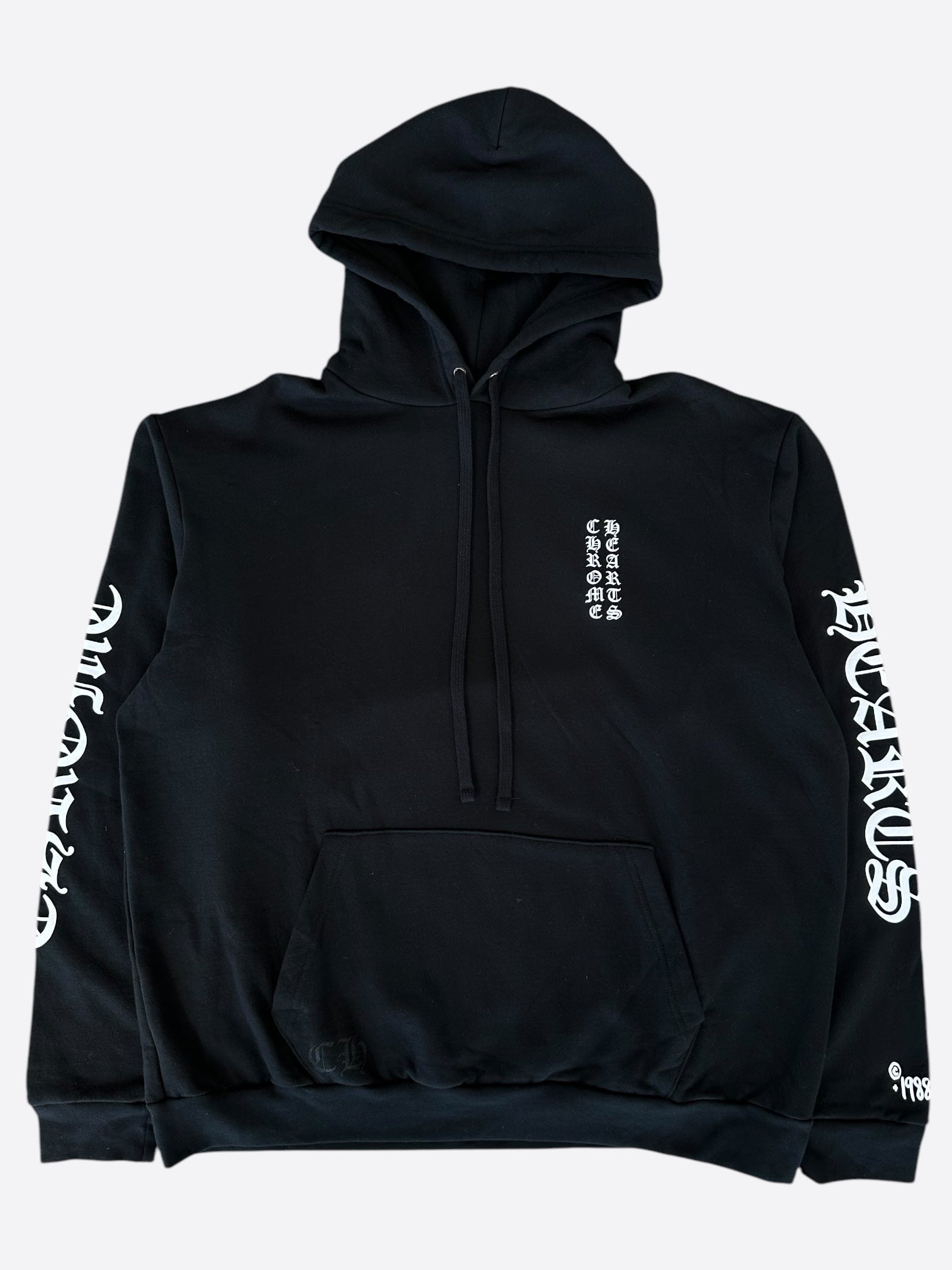 Chrome Hearts Black & White 1988 Script Logo Hoodie - Vintage Streetwear for Men & Women | Perfect for Casual Outfits, Urban Fashion & Hip-Hop Style