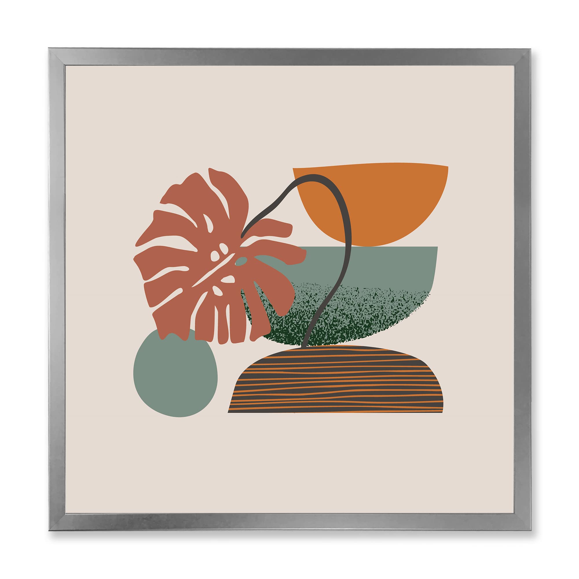 Colorful Geometric Abstract Art Collage III - Modern Framed Wall Decor for Living Room, Bedroom & Office - Contemporary Home & Office Decoration