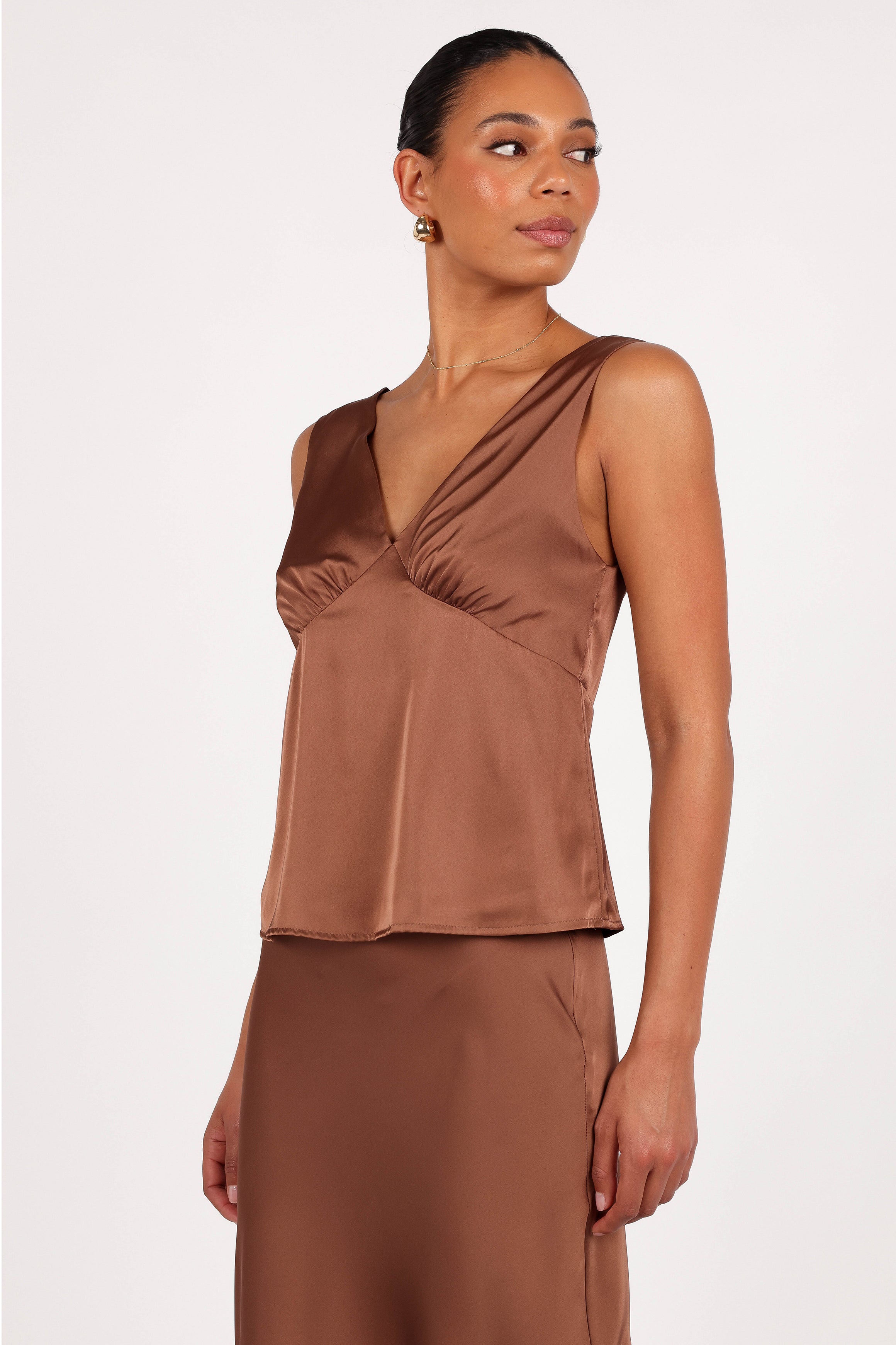 Ivy Top Women's Casual Blouse in Banksia Brown - Perfect for Office Wear, Date Nights & Everyday Outfits