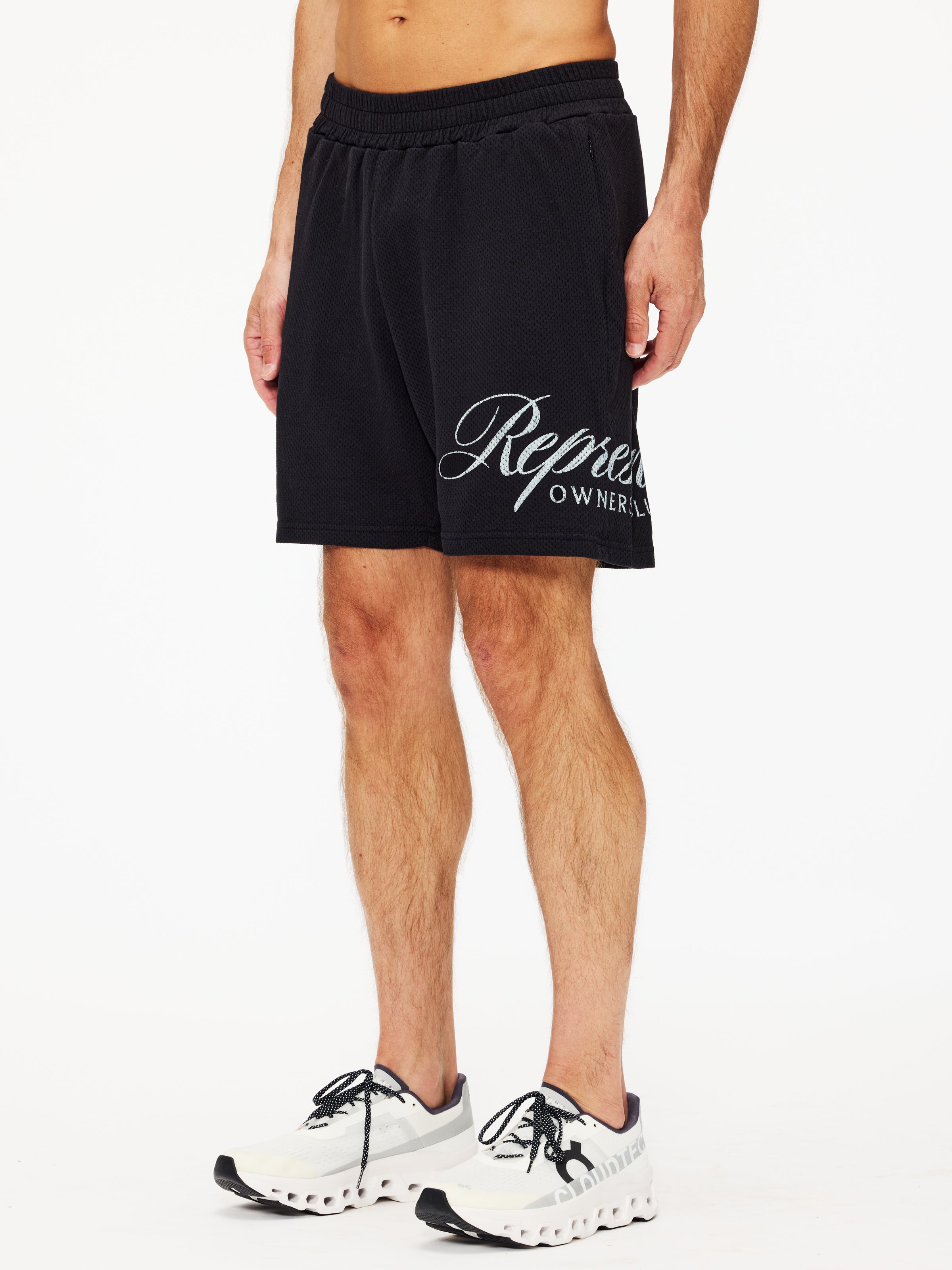 Represent Owners Club Script Mesh Shorts - Stylish & Comfortable Athletic Shorts for Men | Perfect for Gym, Running & Casual Wear