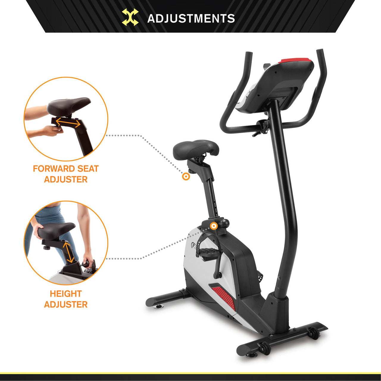 Magnetic Upright Exercise Bike with 15 Workout Presets - Circuit Fitness AMZ 594U for Home Gym & Cardio Training | Perfect for Small Spaces & Apartment Workouts