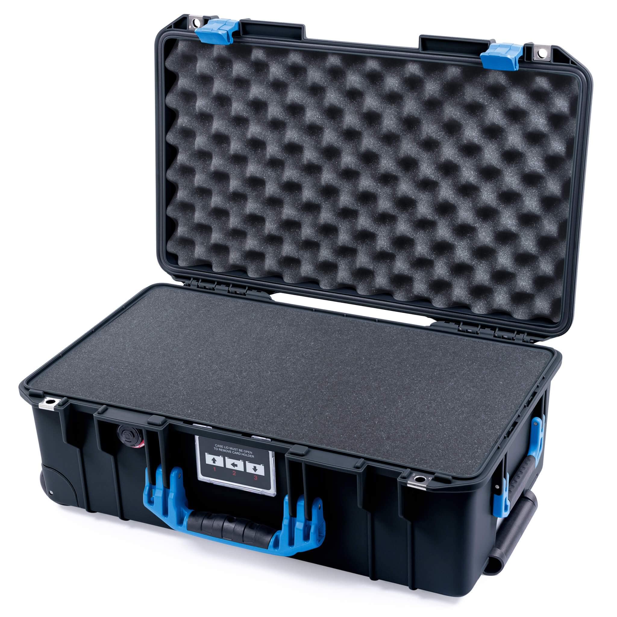 Pelican 1535 Air Case with Foam - Waterproof & Shockproof Hard Case for Travel, Electronics & Equipment (Black & Blue) - Perfect for Air Travel, Camera Gear & Outdoor Adventures
