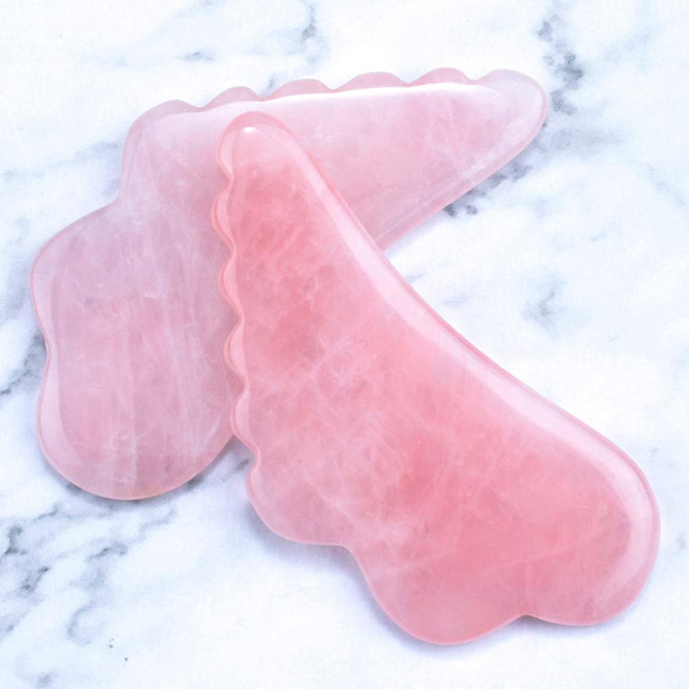 Natural Rose Quartz Gua Sha Scraping Board - Crystal Facial Massage Tool for Glowing Skin, Lymphatic Drainage & Relaxation | Spa, Home Self-Care & Beauty Routine Essential