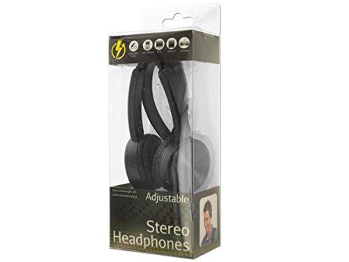 Bulk Black Adjustable Stereo Headphones - 8 Pack for School, Office, Gym, and Travel - Noise Cancelling Headphones with Mic for Students & Professionals