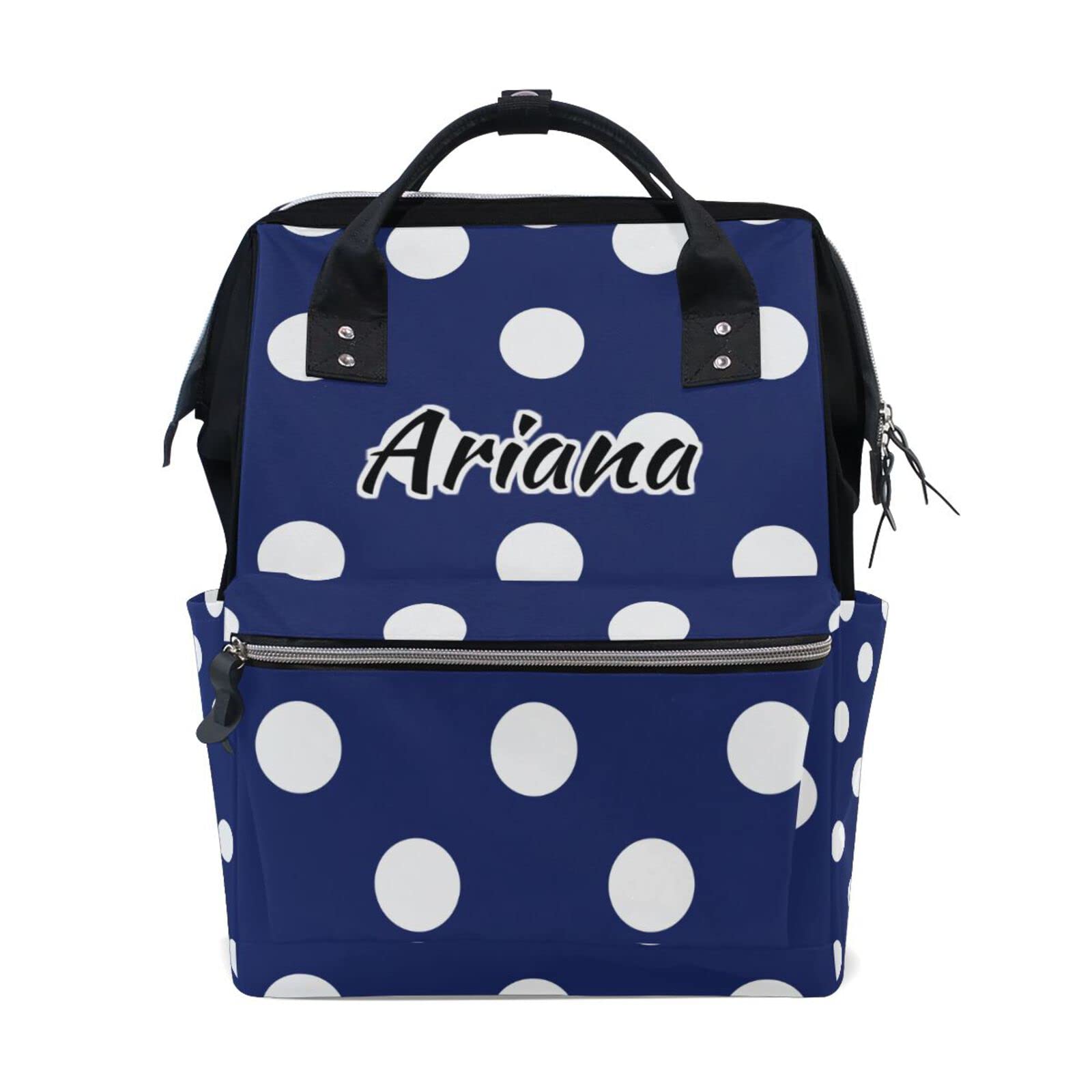 Custom Circles Dots Ornate Diaper Backpack - Large Capacity Personalized Nursing Bag for Moms & Dads - Waterproof Diaper Organizer with Multiple Pockets - Perfect for Travel, Daycare & Family Outings