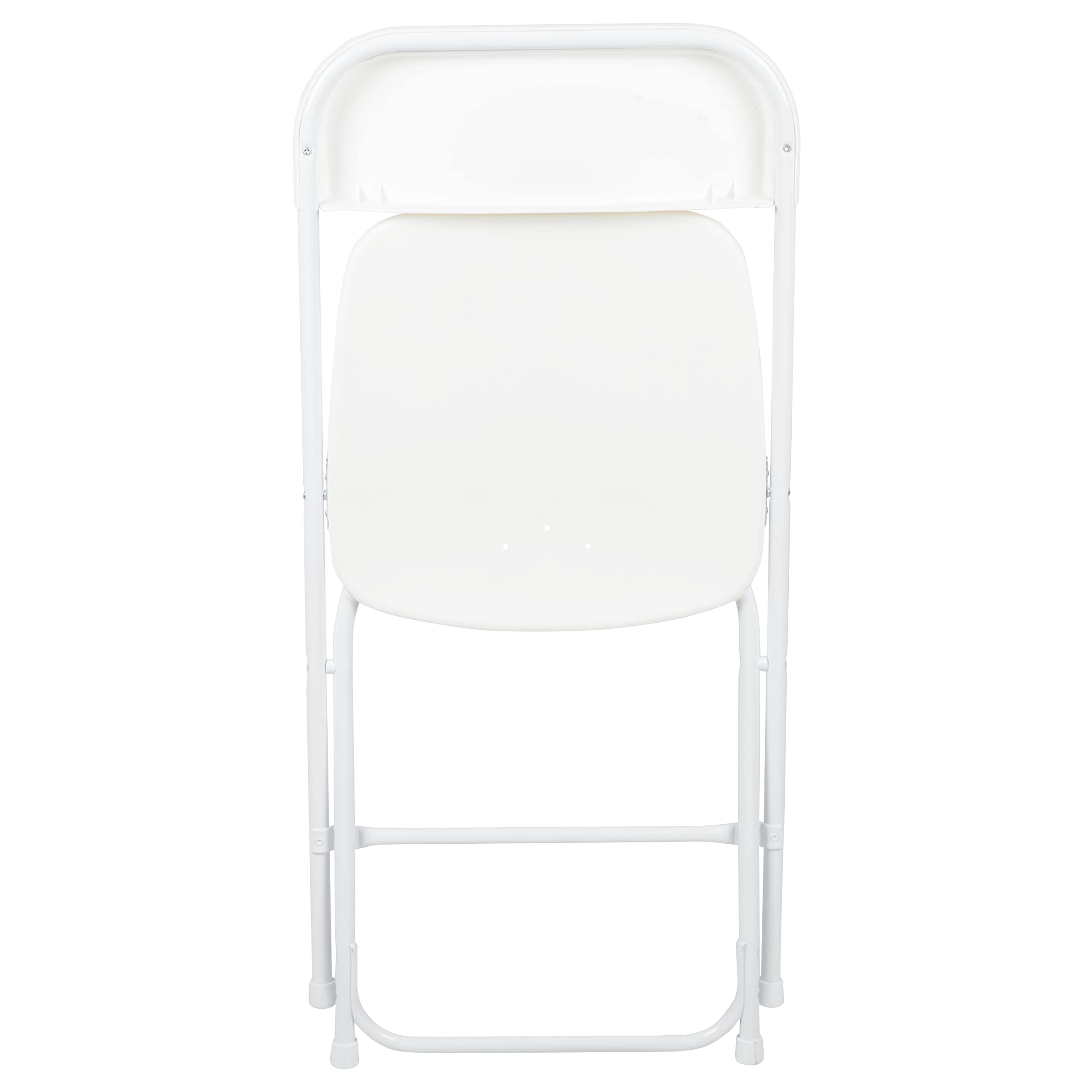 Flash Furniture Hercules Series Heavy Duty Plastic Folding Chairs - 4 Pack White Event Chairs with 650LB Weight Capacity - Lightweight Stackable Chairs for Weddings, Parties, Banquets & Outdoor Events