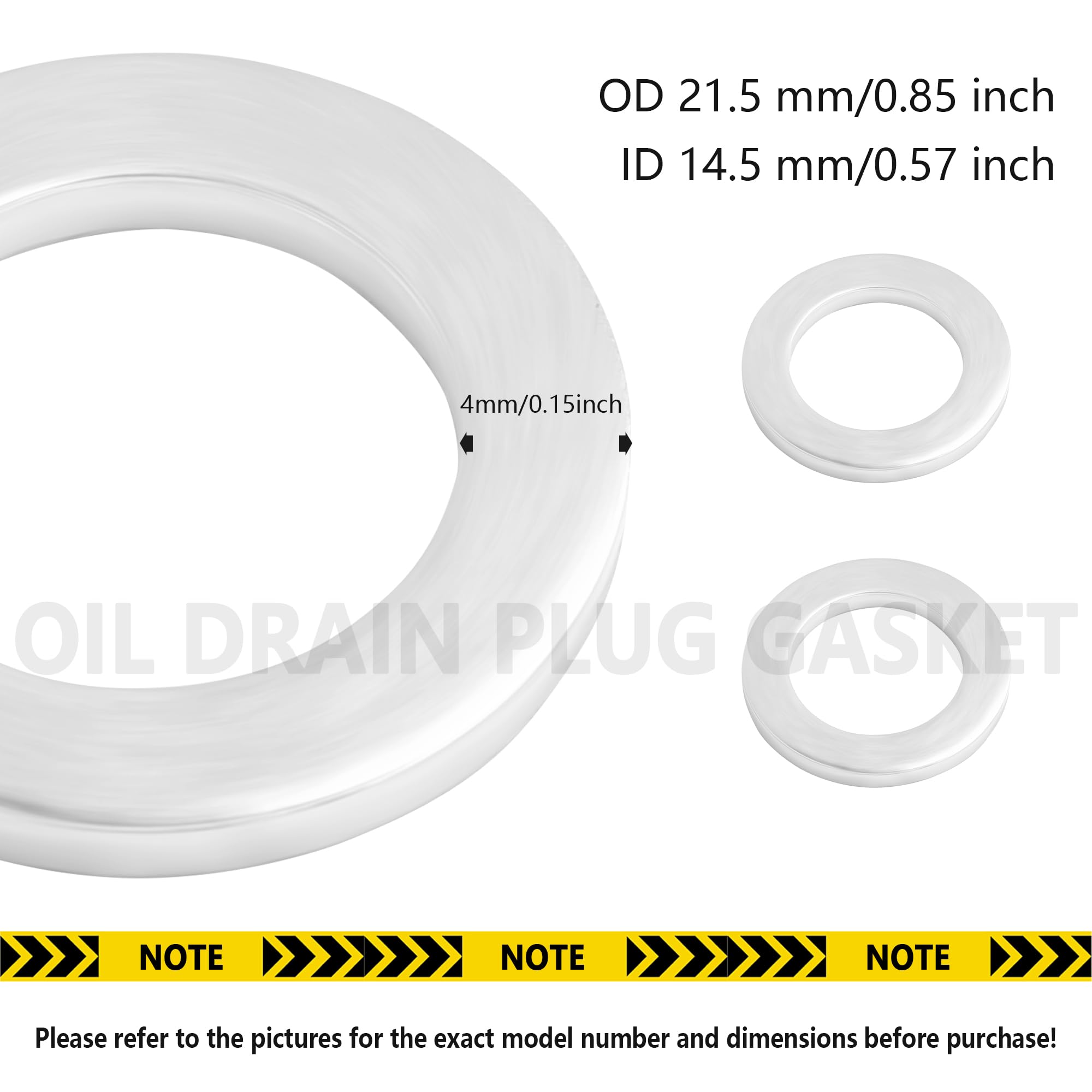 15PCS M14 Oil Drain Plug Gasket Compatible with Honda Accord CRX Civic - OEM#94109-14000 Replacement Crush Washer - Durable Oil Pan Drain Plug Gasket Kit for Car Maintenance & DIY Oil Changes