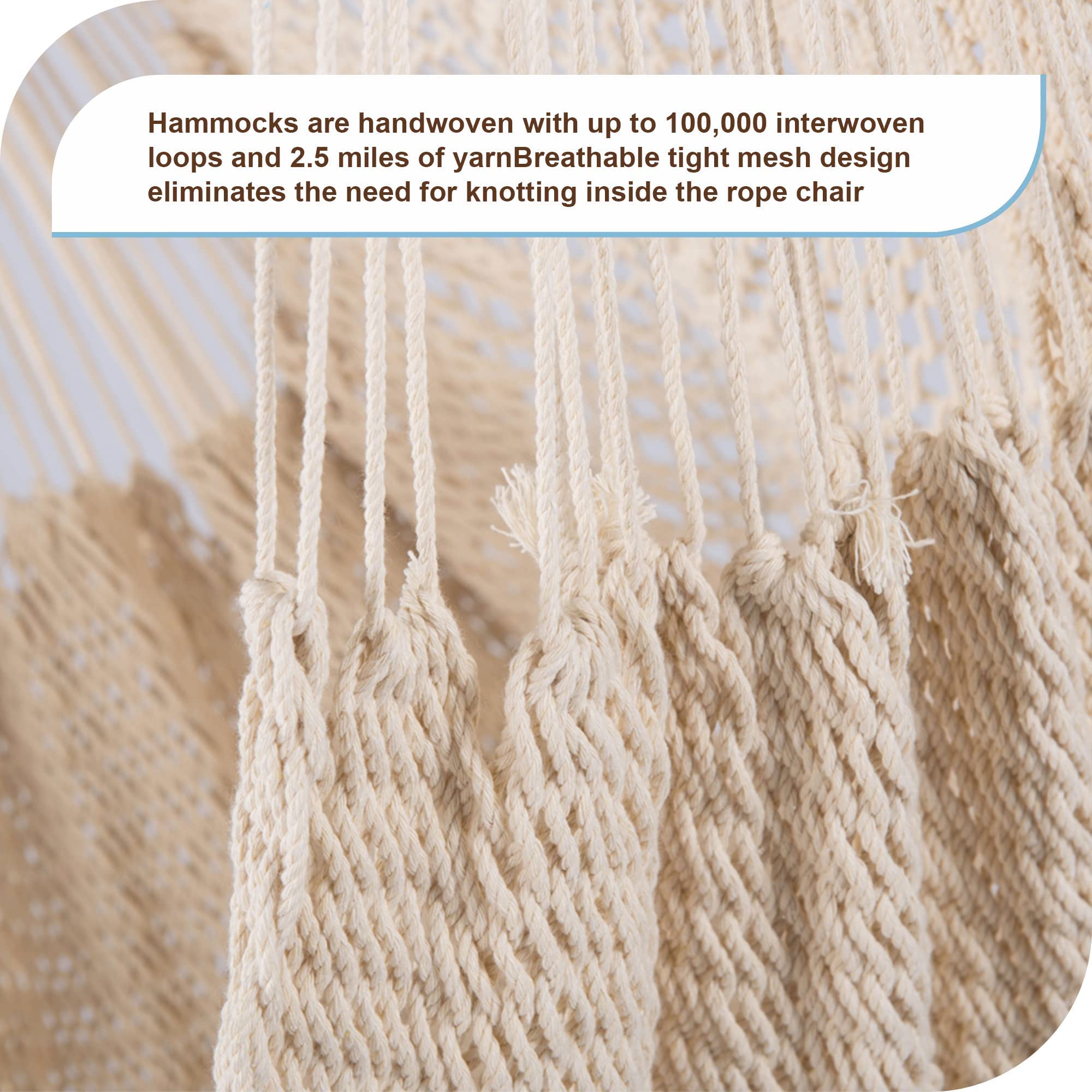 Caribbean Hanging Rope Hammock Chair with 40
