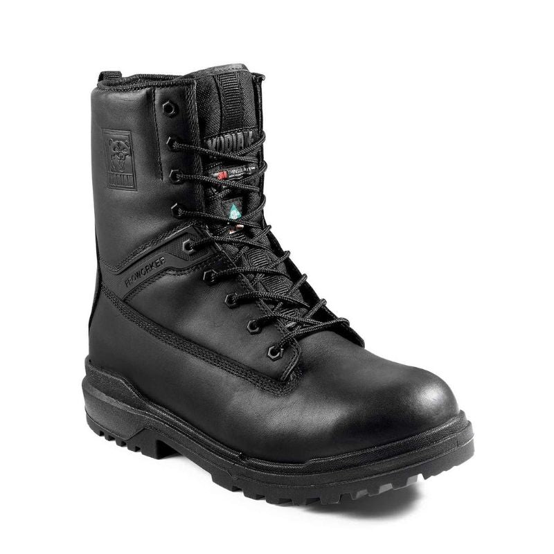 Kodiak ProWorker MASTER Men's 8 Inch Composite Toe Work Boots with Side Zip - Black (KD0A4TECBLK) | Waterproof Safety Shoes for Construction, Warehouse & Outdoor Work | Heavy Duty Non-Slip Work Boots for Men