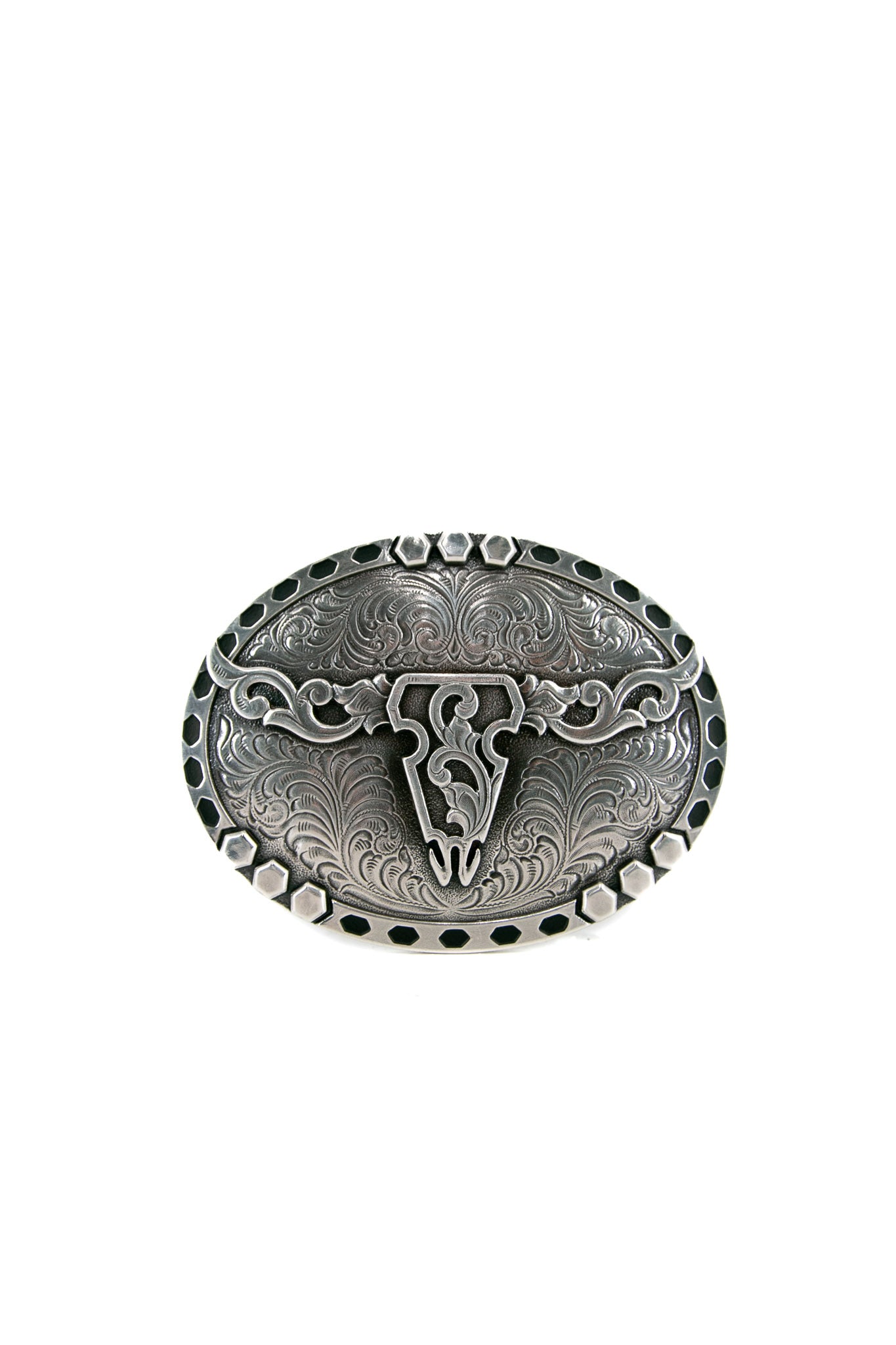 Nocona Steer Skull Oval Buckle 37717 - Western Style Belt Buckle for Men & Women - Perfect for Cowboy Boots, Jeans & Rodeo Outfits