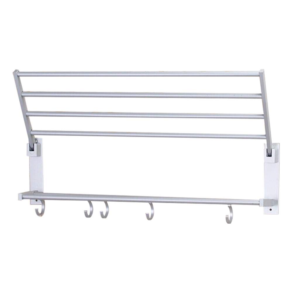 DOITOOL Flexible Folding Space-Saving Aluminum Towel Rack - Wall Mounted Bathroom Towel Holder for Kitchen, Laundry Room & Shower Organization