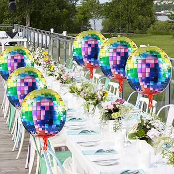 Disco Ball Balloons for Party Decorations - 12 Inch Hanging Mirror Balloons for Birthday, Wedding, and Dance Party Decor - Perfect for Indoor and Outdoor Events