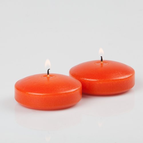 72 Pack Orange Floating Candles - 3 Inch Waterproof Tea Lights for Pool, Wedding Centerpieces, Bath Relaxation & Outdoor Decor
