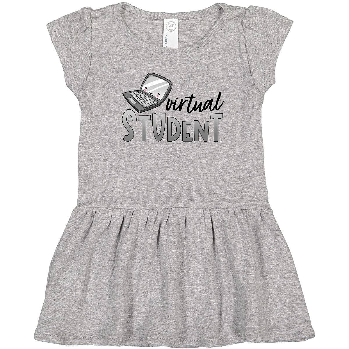 Inktastic Virtual Student Cute Smiling Laptop Toddler Dress - Adorable Kids' Computer Themed Outfit for Online Learning & Playtime