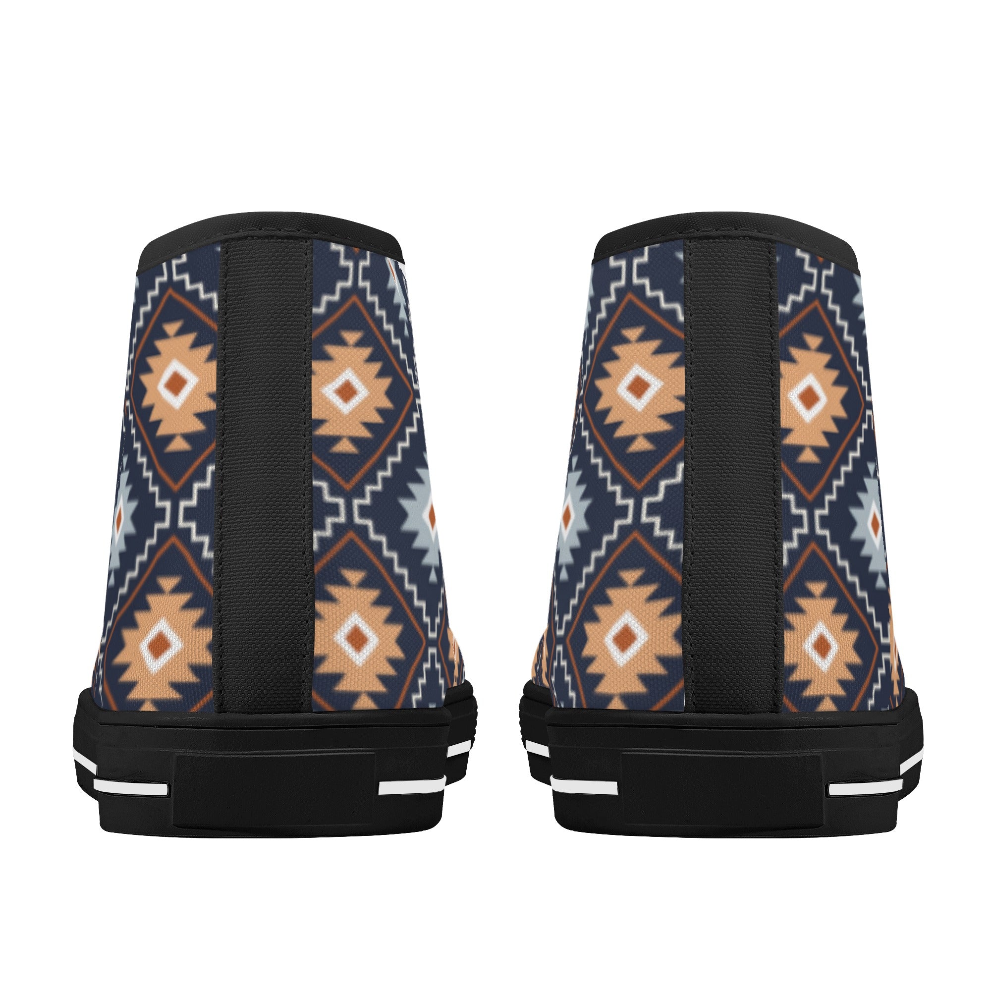 Women's High Top Canvas Shoes - Southwestern Print River Canyon Style - Perfect for Casual Wear, Hiking & Outdoor Adventures
