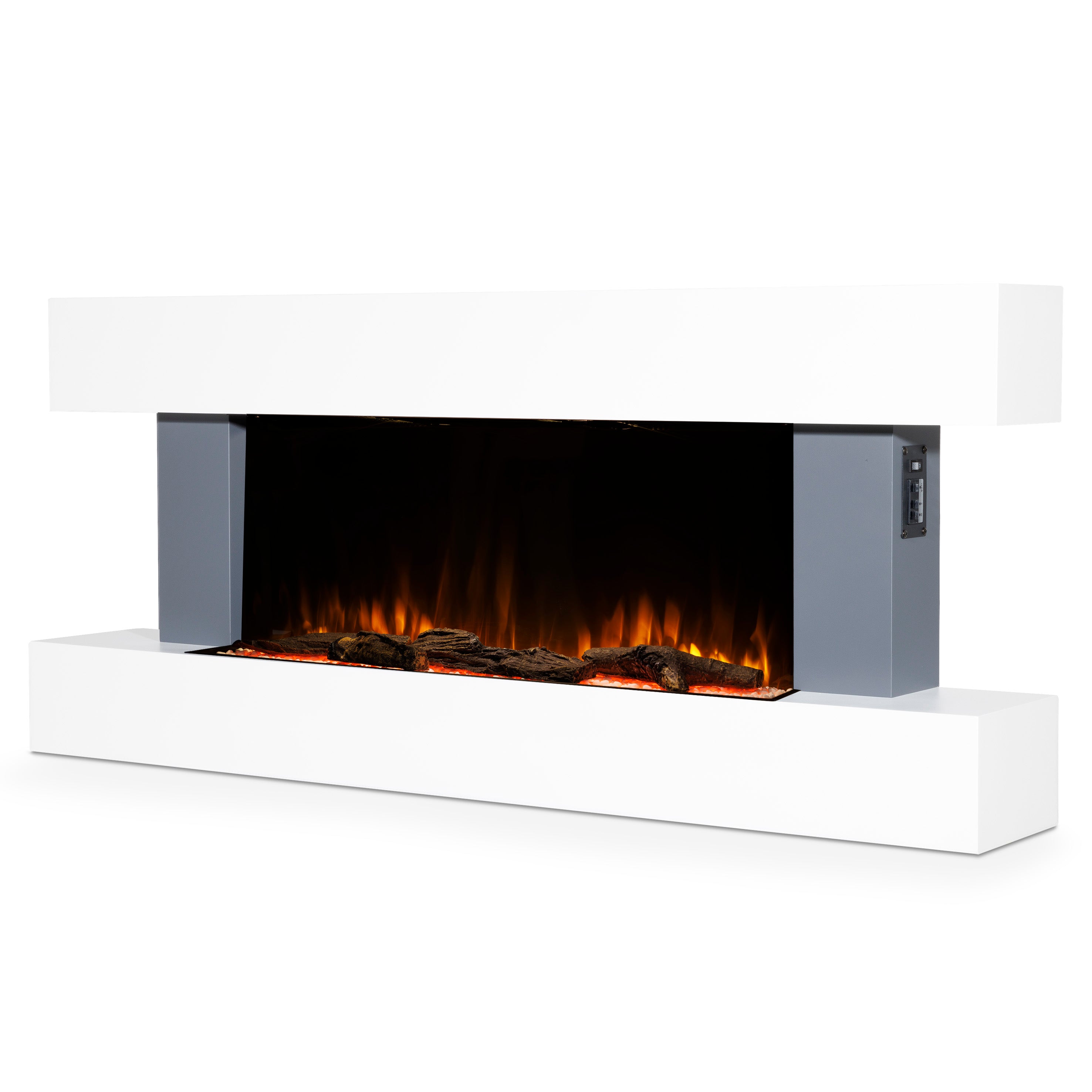 Baridi 52 Inch Electric Fireplace Wall Mount - Realistic LED Flame Effects, Grey Finish - Perfect for Living Room, Bedroom & Office Heating (Model DH112)