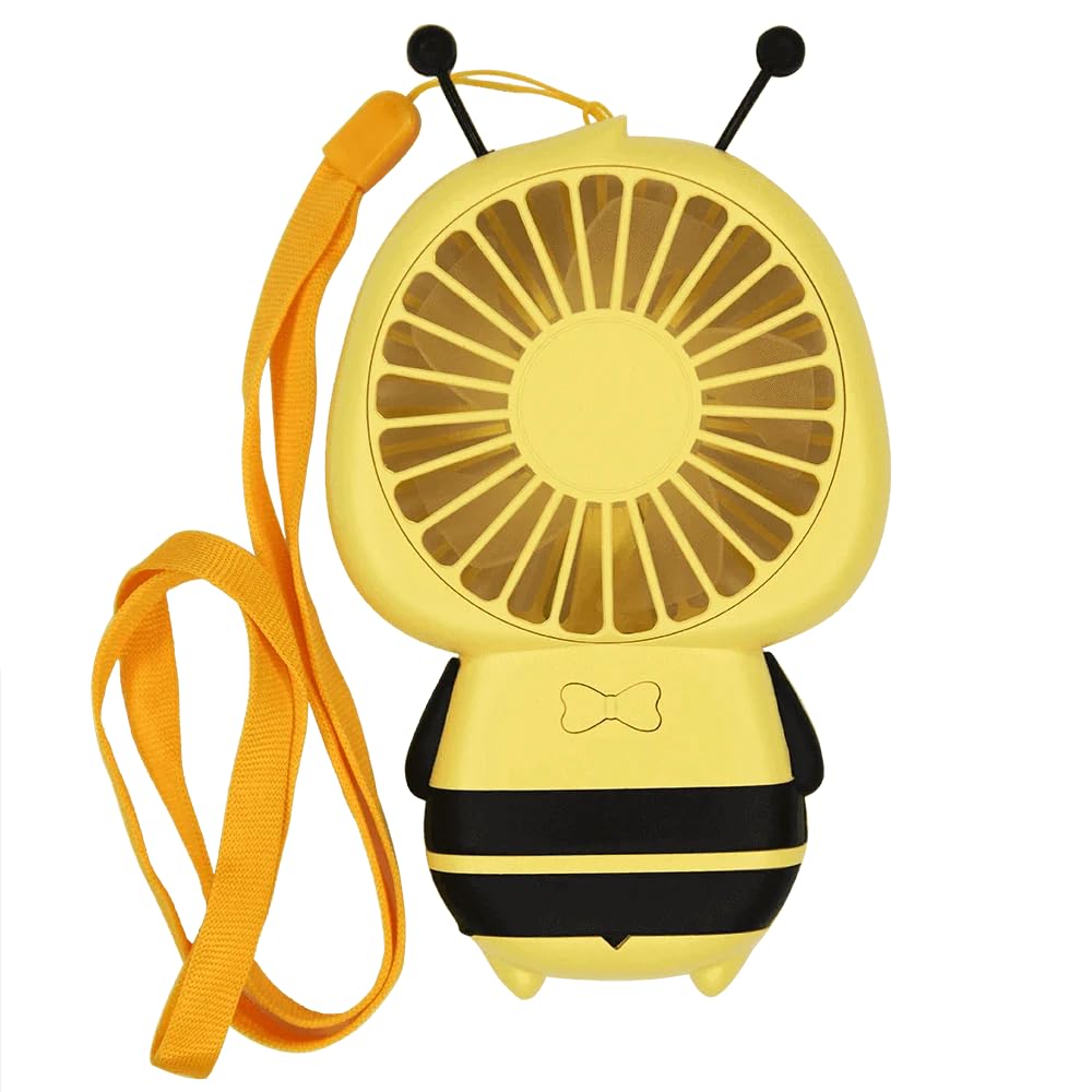 Yegi Beauty Bumble Bee Fan Blue - Portable Handheld Fan for Women, Cute Bee Design USB Rechargeable Mini Fan, Perfect for Outdoor, Travel, Gym & Summer Cooling