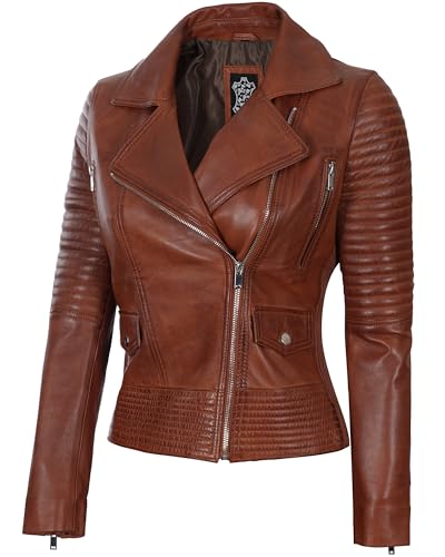 Glgadt - Cognac Leather Jacket Women