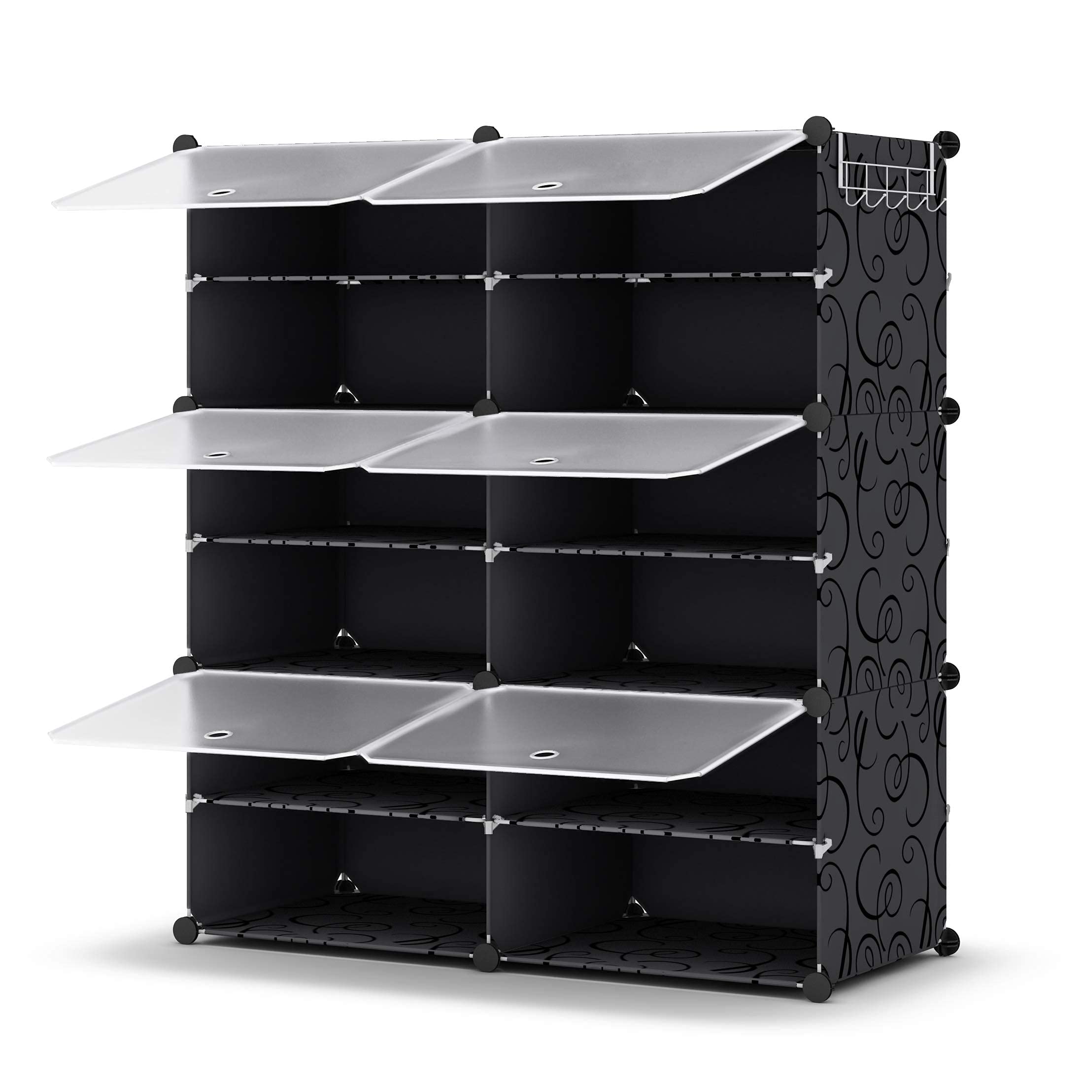 HOMIDEC 6-Tier Shoe Rack Organizer - 24 Pair Plastic Shoe Storage Cabinet for Closet, Hallway, Bedroom & Entryway - Space Saving Solution for Shoe Lovers & Home Organization