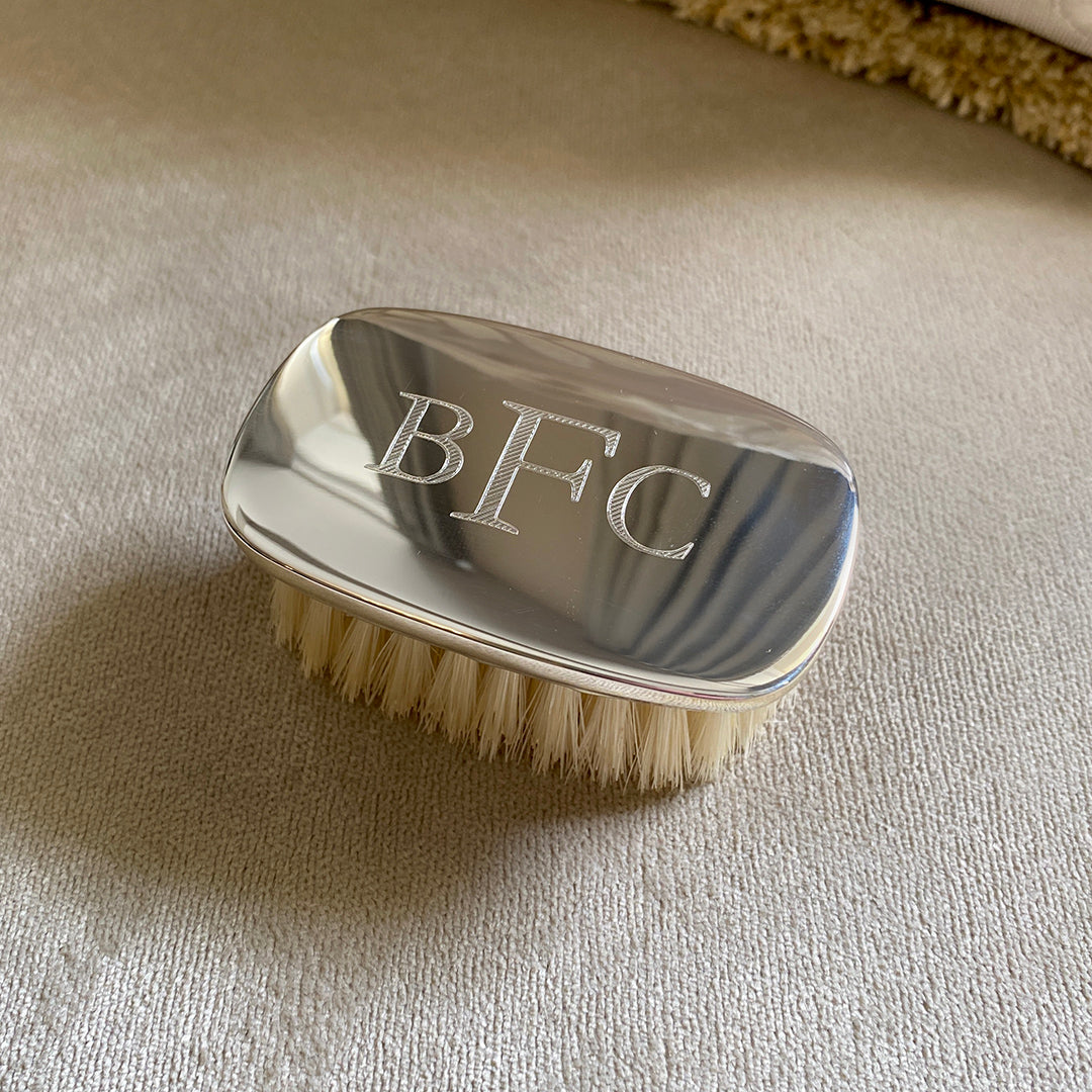 Sterling Silver Military Boy's Hair Brush - Premium Kids' Grooming Brush for Boys - Perfect for Daily Hair Care, Travel & Gifts