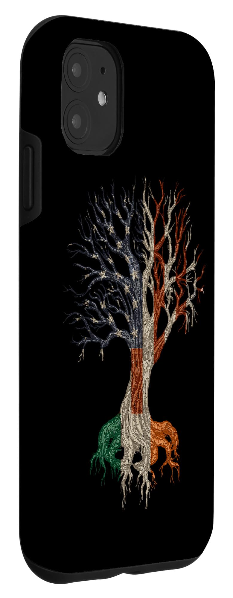 iPhone 11 Case with Irish American Flag Design - St Patrick's Day Celtic Roots Tree Protective Cover - Perfect for Irish Heritage Celebrations & Everyday Use
