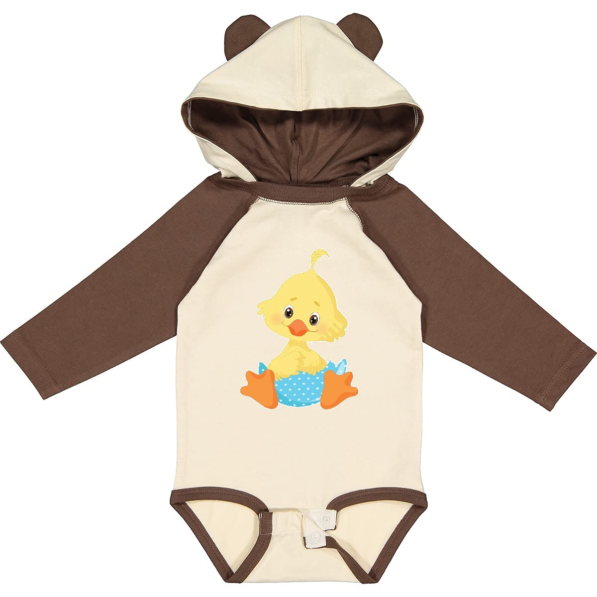 Inktastic Cute Easter Chick in Blue Easter Egg Long Sleeve Baby Bodysuit - Perfect for Easter Photos, Spring Celebrations & Holiday Family Gatherings