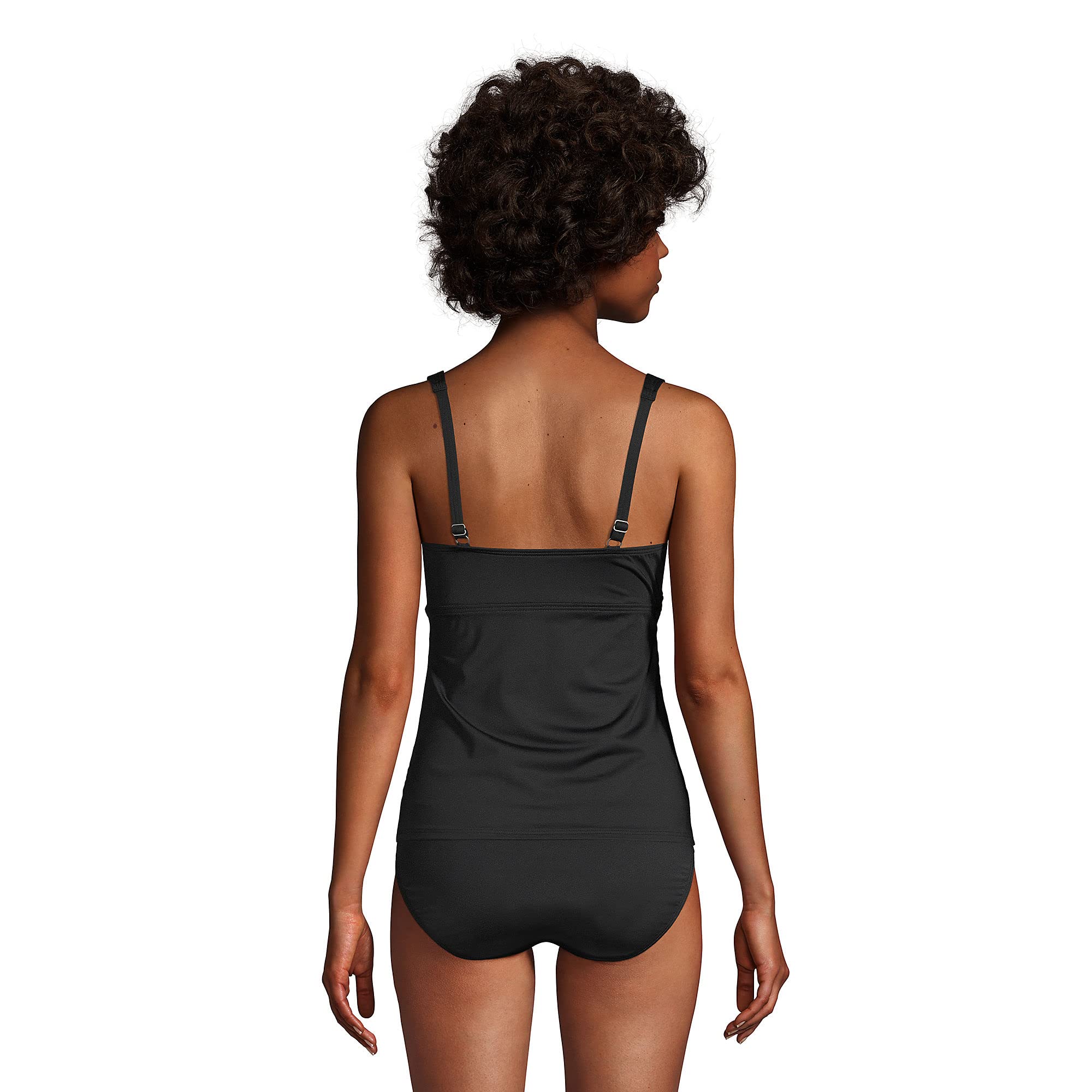 Lands' End Women's Wrap Underwire Tankini Top Swimsuit - Comfortable Swimwear for Beach, Pool & Vacation | Flattering Fit for All Body Types