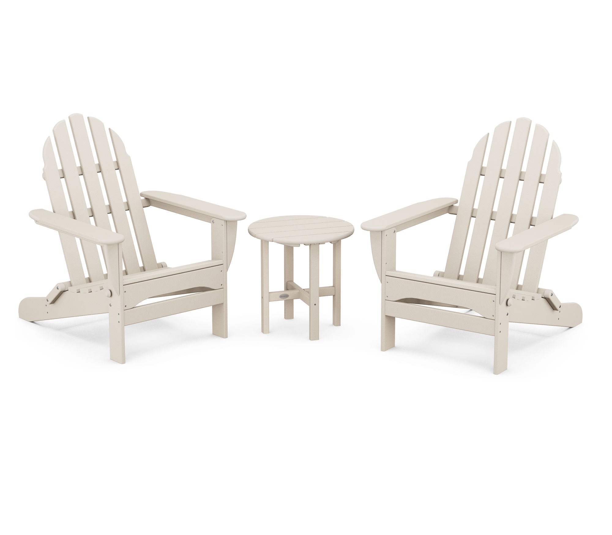 POLYWOOD Classic Folding Adirondack Chair 3-Piece Set - Outdoor Patio Furniture for Deck, Poolside & Garden Relaxation