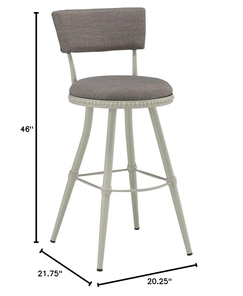 Boraam Benton Adjustable Bar Stool - Light Gray/Beige Finish - Perfect for Kitchen Islands, Breakfast Nooks & Home Bars