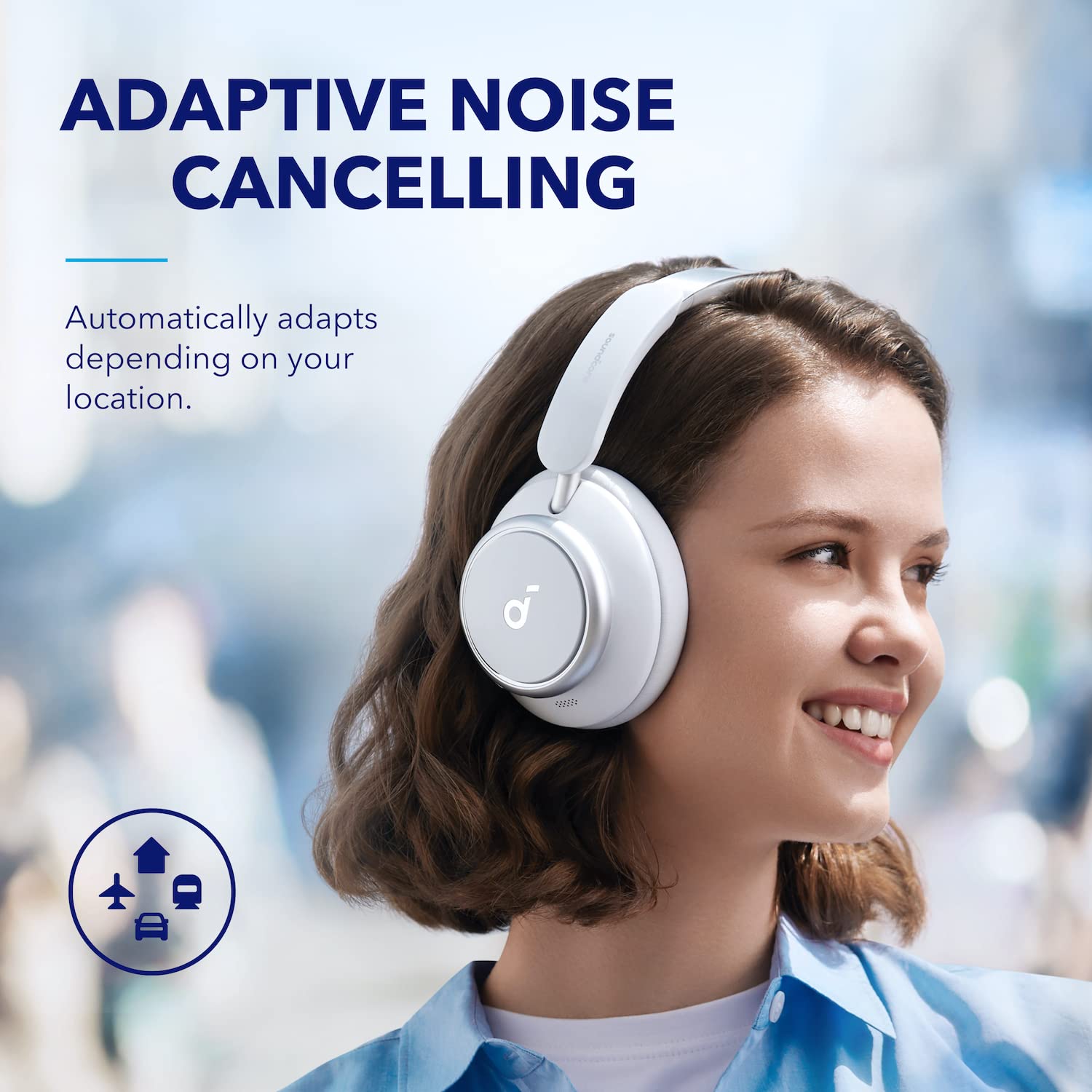 Soundcore by Anker Space Q45 Wireless Headphones with Adaptive Active Noise Cancelling (Up to 98% Noise Reduction), 50H Battery Life, Hi-Res LDAC Audio, Bluetooth 5.3, App Control - Perfect for Travel, Work & Home Office Use