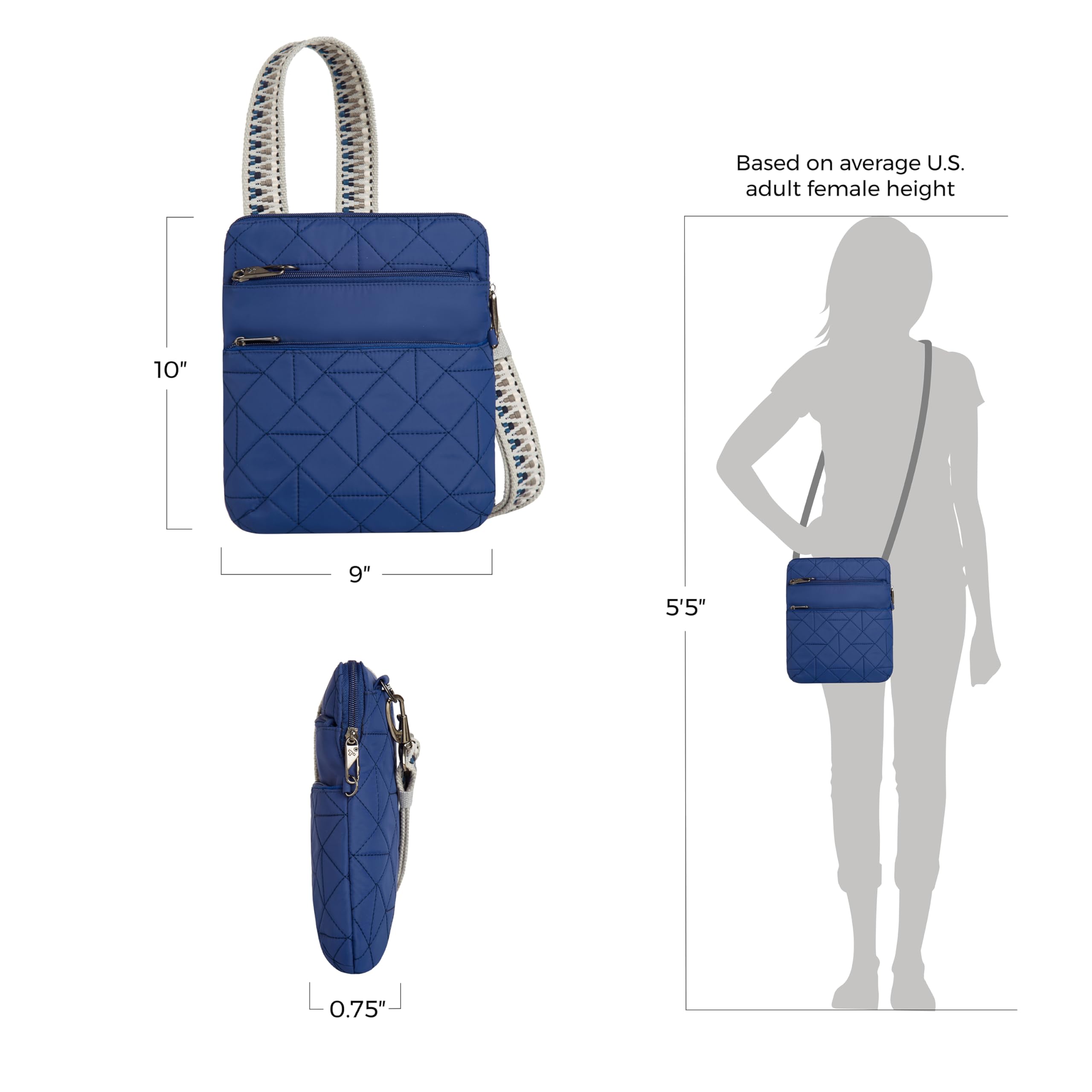 Travelon Anti-Theft Boho Slim Crossbody Bag - Secure & Stylish Purse for Women | Perfect for Travel, Commuting & Everyday Use