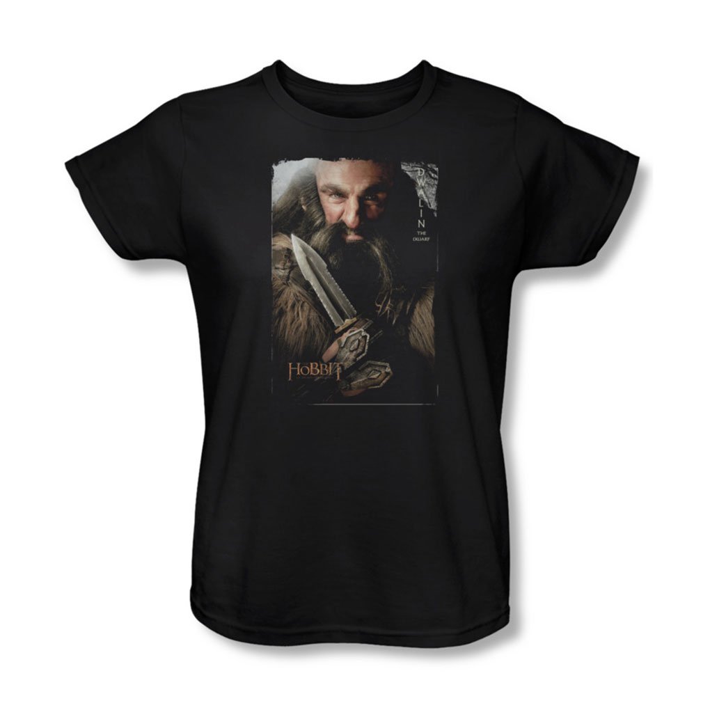 The Hobbit - Women's Dwalin Graphic T-Shirt in Black | Lord of the Rings Merchandise & Fantasy Cosplay Outfit