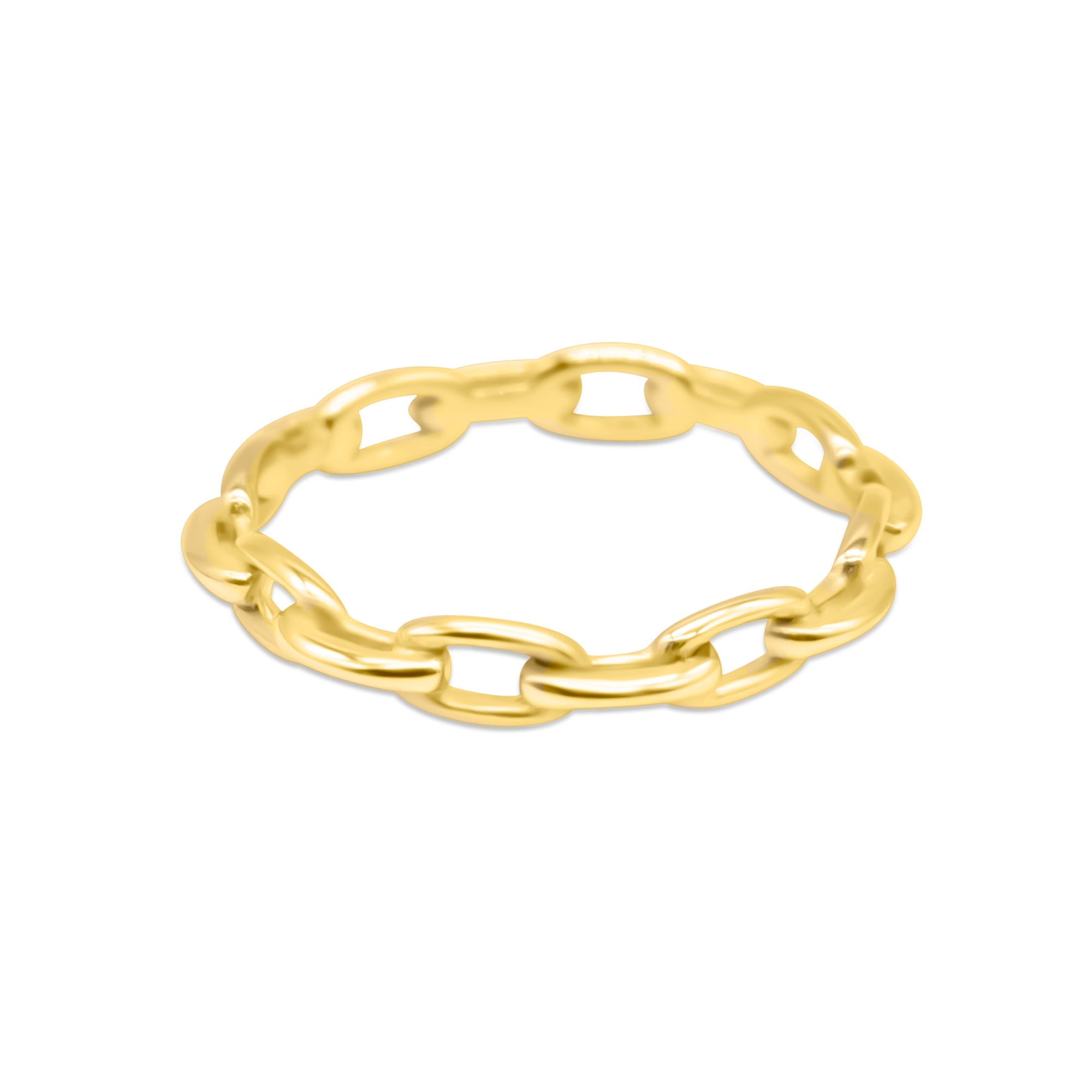 Elegant Gold Plain Chain Ring for Women - Minimalist Dainty Jewelry for Everyday Wear, Stacking & Gifting - Perfect for Casual, Office & Special Occasions