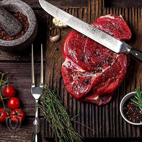 Premium Dalstrong Shogun Series ELITE 9-Piece Carving Knife & Fork Set - High Carbon Steel, Razor Sharp - Perfect for Holiday Roasts, BBQ & Meat Carving
