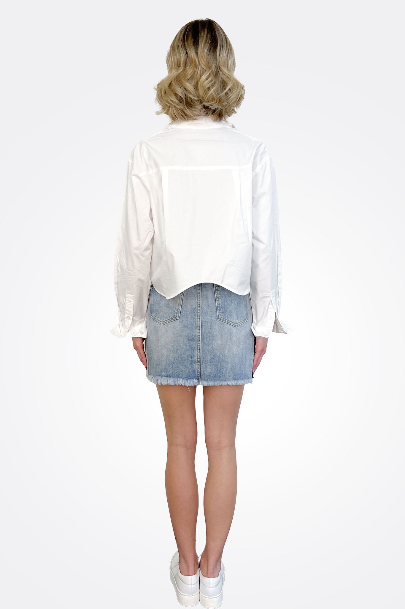 Women's Stylish White Crop Button Down Shirt - Casual & Fashionable Top for Summer Outfits, Beachwear, and Everyday Wear