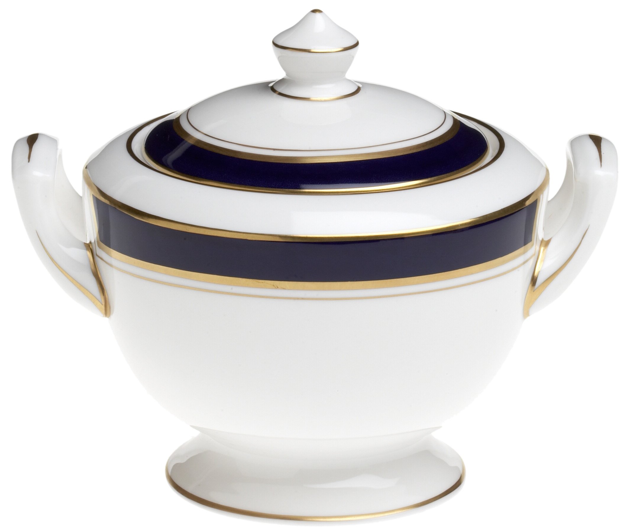 Royal Worcester Howard Cobalt Blue Bone China Sugar Bowl with Lid - Elegant Tea Time Accessory for Afternoon Tea & Dessert Serving