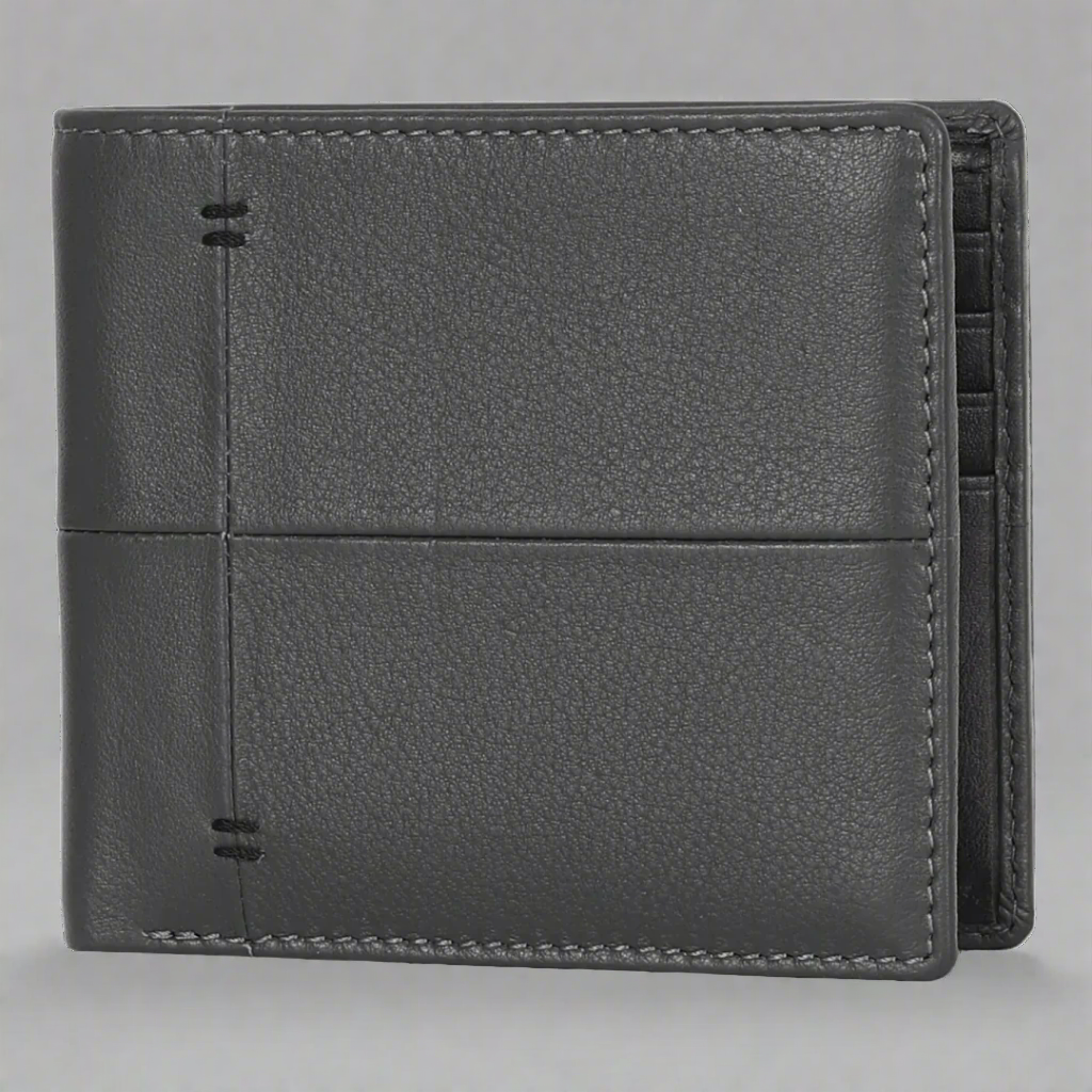 Premium Men's 8-Card Slot Genuine Leather Wallet - Slim RFID Blocking Bifold Wallet for Everyday Carry & Business Use